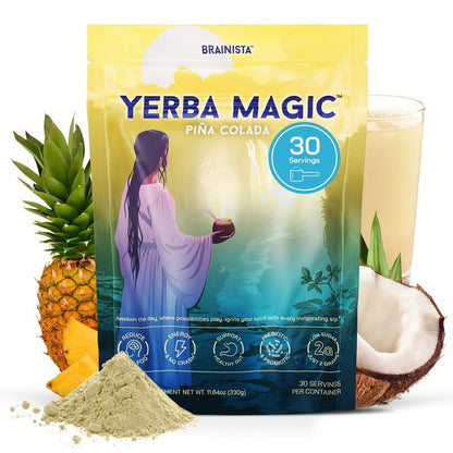 Yerba Magic – Yerba Mate Tea Instant Powder Super Drink with Nootropics, Prebiotics & Probiotics – Clean Energy, Mental Clarity & Gut Wellness | Low Sugar, Natural Caffeine