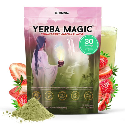 Yerba Magic – Yerba Mate Tea Instant Powder Super Drink with Nootropics, Prebiotics & Probiotics – Clean Energy, Mental Clarity & Gut Wellness | Low Sugar, Natural Caffeine
